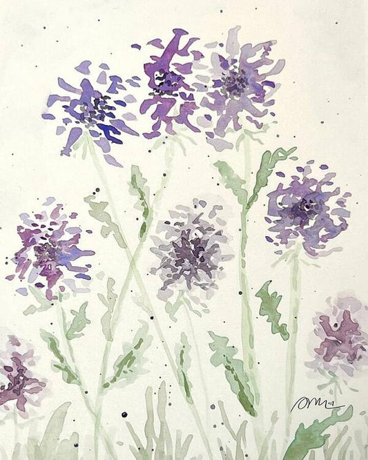Abstract Purple Mums - Art Print