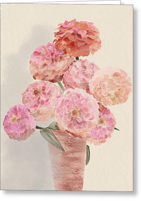 Pink Dahlias - Greeting Card