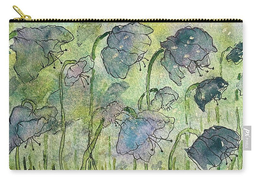 Blue Flowers in a Meadow - Zip Pouch