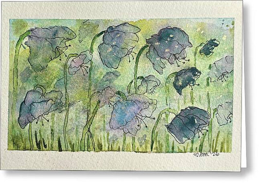 Blue Flowers in a Meadow - Greeting Card