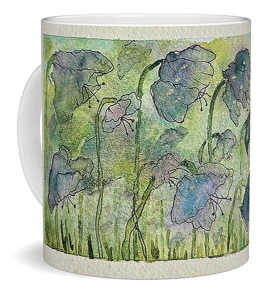 Blue Flowers in a Meadow - Mug