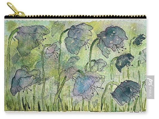 Blue Flowers in a Meadow - Zip Pouch
