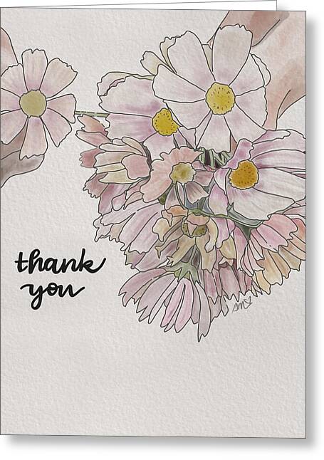 Bouquet of Daisies with Thank You - Greeting Card