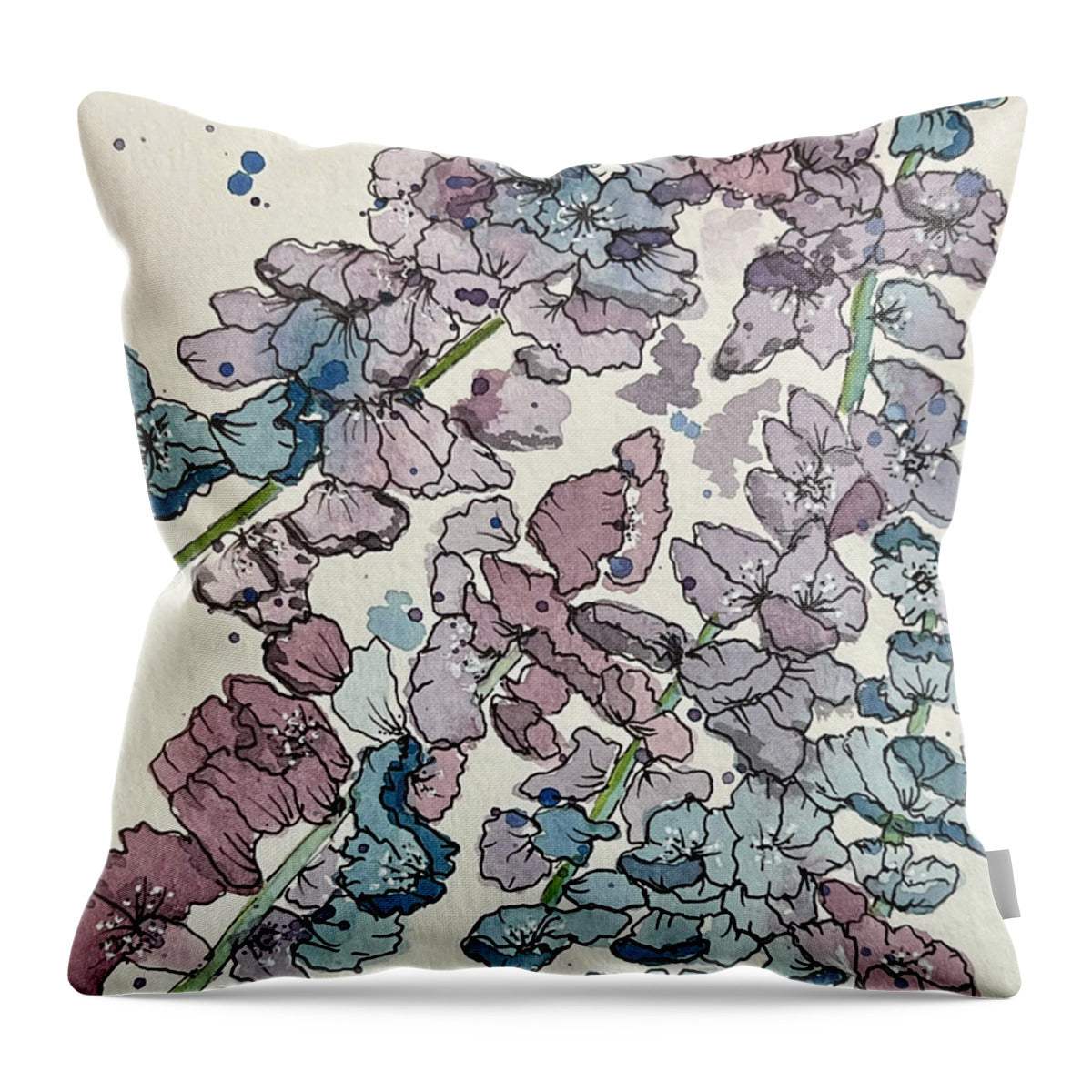 Dappled Lilacs - Throw Pillow