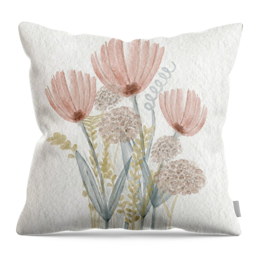 Delicate Floral Arrangement - Throw Pillow