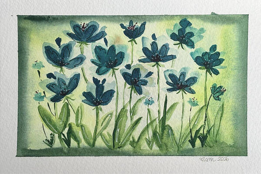 Field of Blue Flowers - Art Print