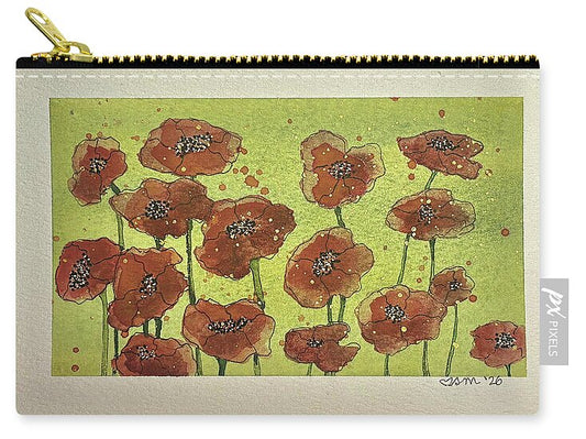 Field of Red Poppies - Zip Pouch