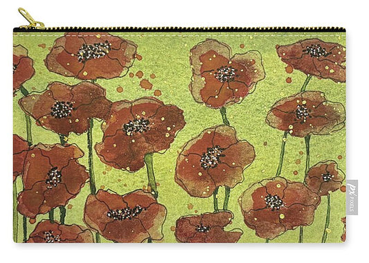Field of Red Poppies - Zip Pouch