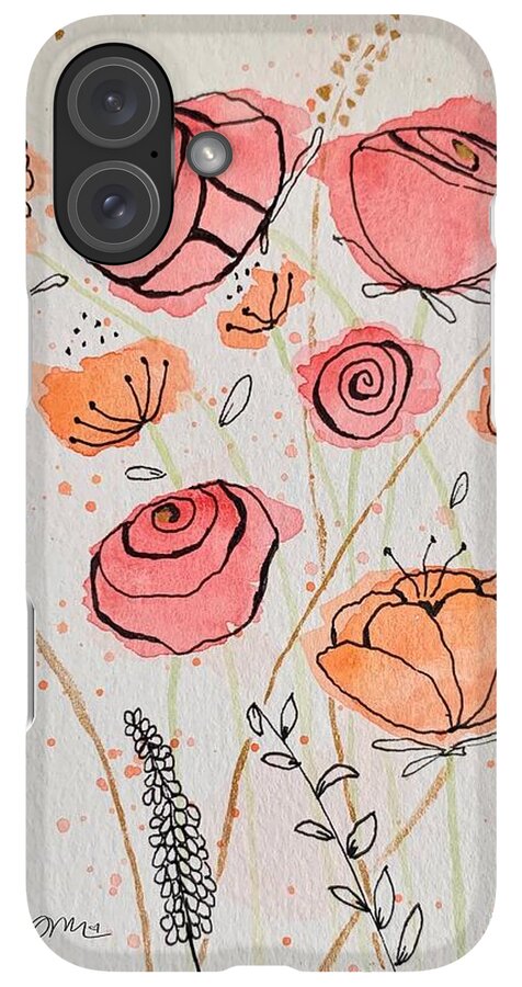 Fresh Flowers with Gold - Phone Case