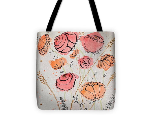 Fresh Flowers with Gold - Tote Bag