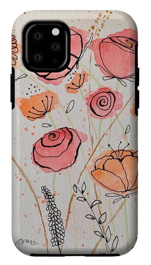 Fresh Flowers with Gold - Phone Case