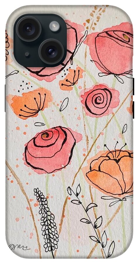 Fresh Flowers with Gold - Phone Case