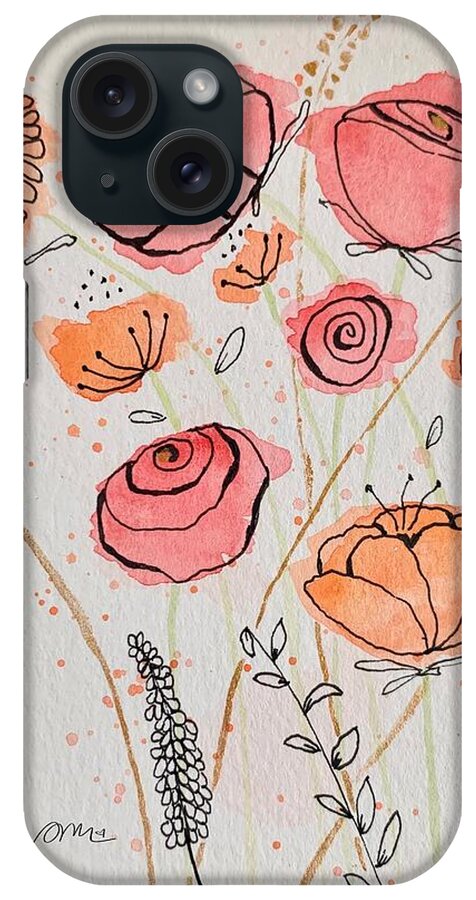 Fresh Flowers with Gold - Phone Case