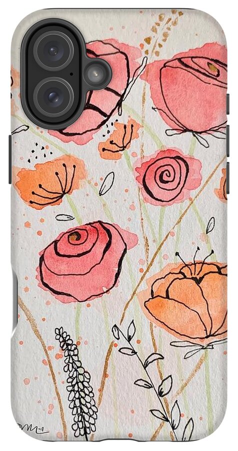 Fresh Flowers with Gold - Phone Case