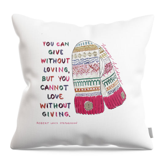 Love and Giving Mittens - Throw Pillow