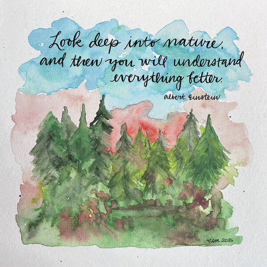 Nature Quote and Forest Scene - Art Print
