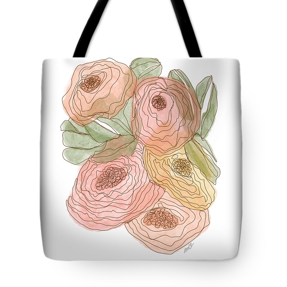 One Line Floral - Tote Bag