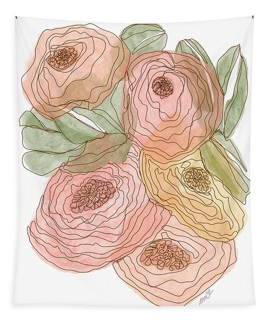 One Line Floral - Tapestry