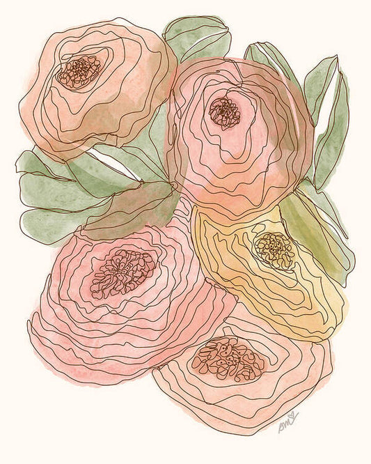 One Line Floral - Art Print