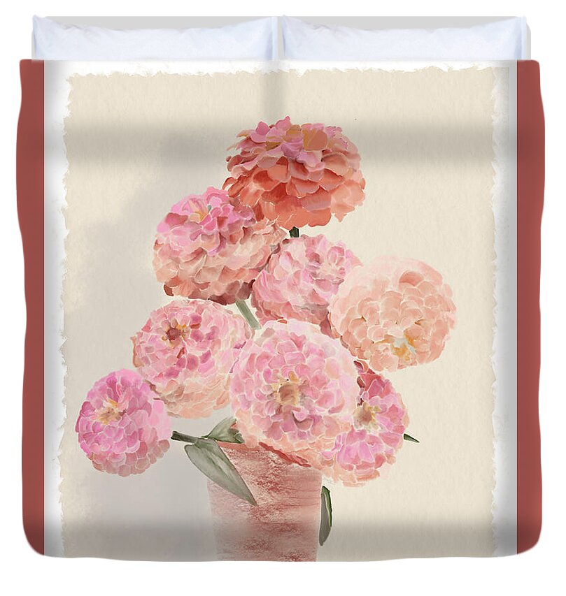 Pink Dahlias - Duvet Cover