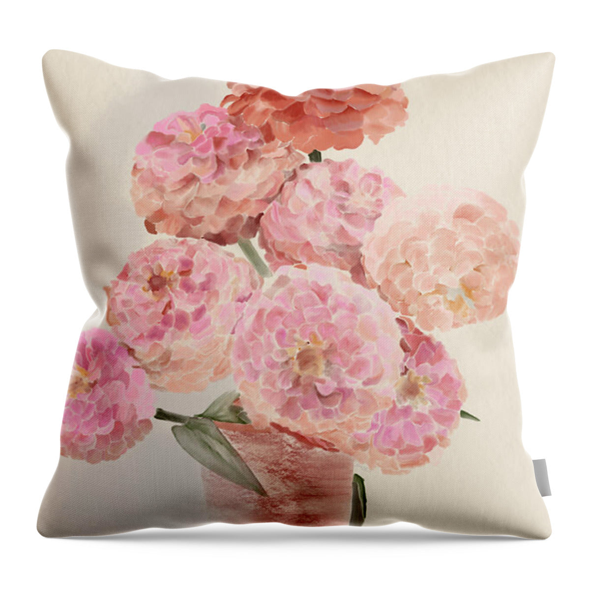 Pink Dahlias - Throw Pillow