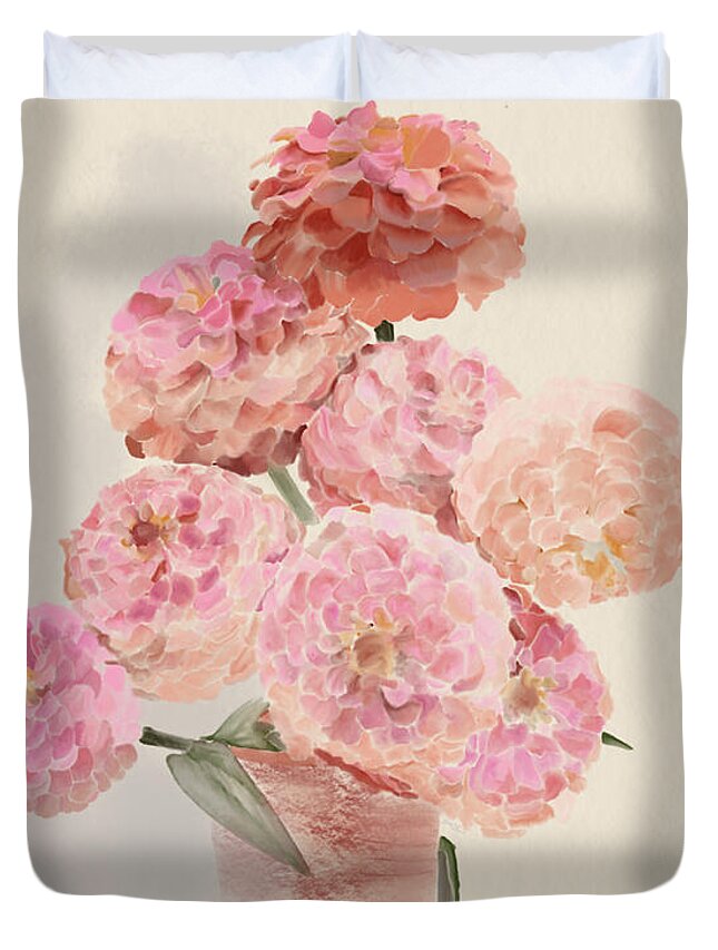 Pink Dahlias - Duvet Cover