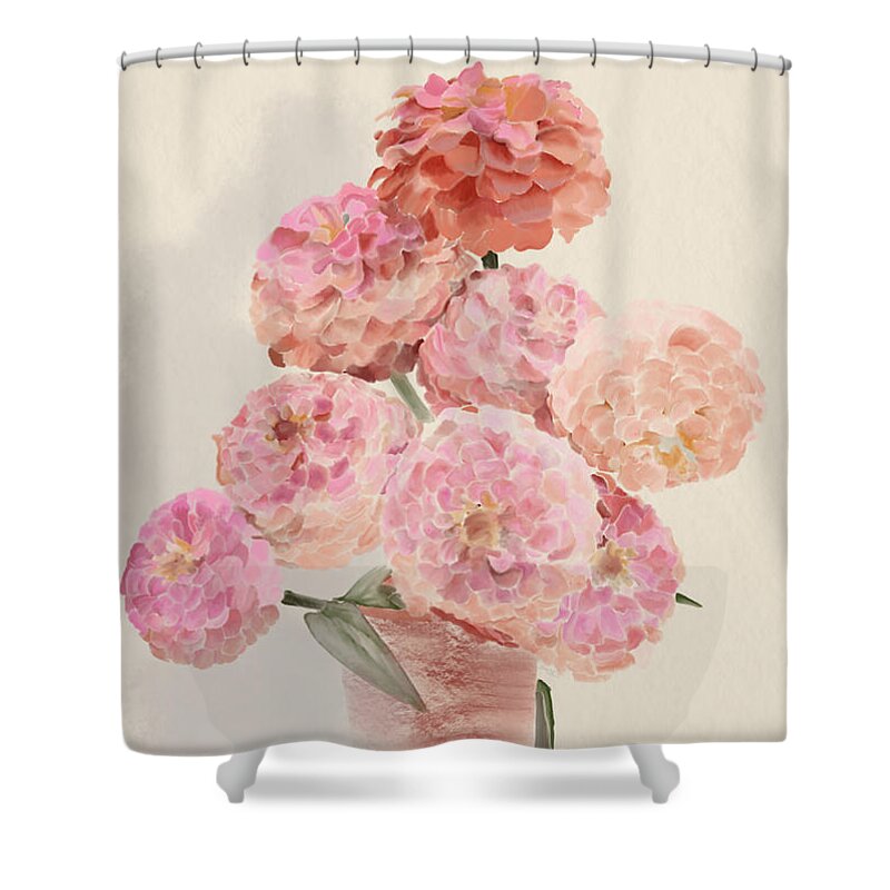 Pink Dahlias - Shower Curtain