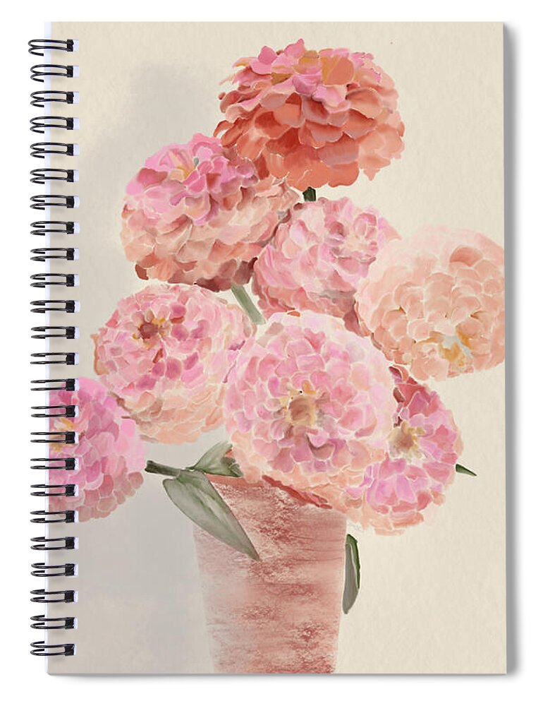 Pink Dahlias - Spiral Notebook
