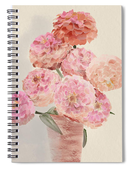 Pink Dahlias - Spiral Notebook