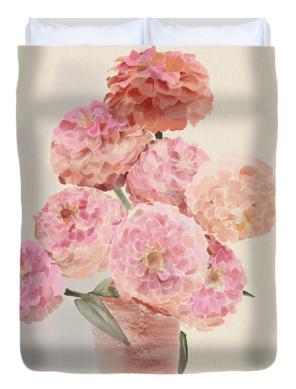 Pink Dahlias - Duvet Cover