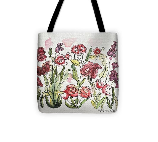 Pink Garden Watercolor - Tote Bag