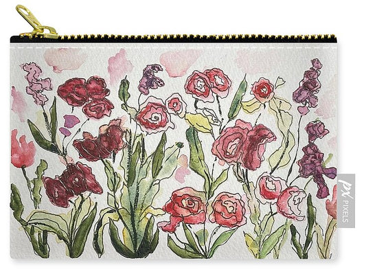 Pink Garden Watercolor - Zip Pouch