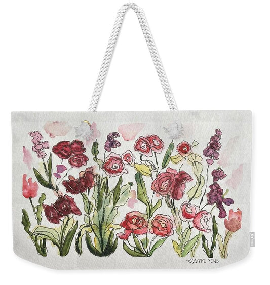 Pink Garden Watercolor - Weekender Tote Bag