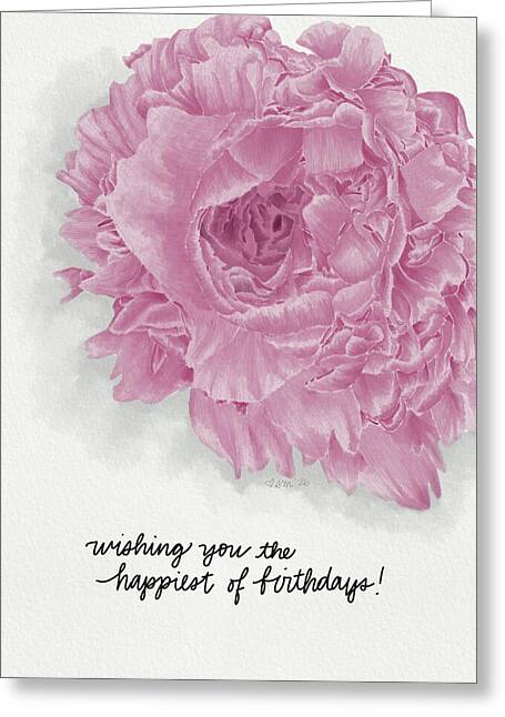 Pink Peony Birthday Card - Greeting Card
