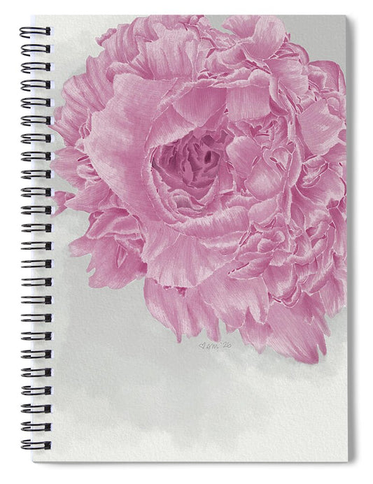 Pink Peony Close-Up - Spiral Notebook
