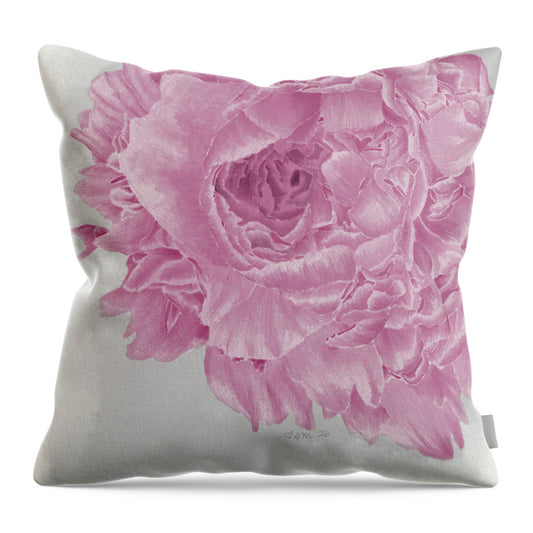 Pink Peony Close-Up - Throw Pillow