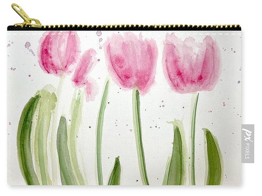 Pink Tulips - Zip Pouch