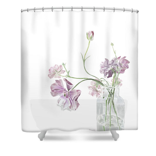 Purple Sweet Peas - Shower Curtain