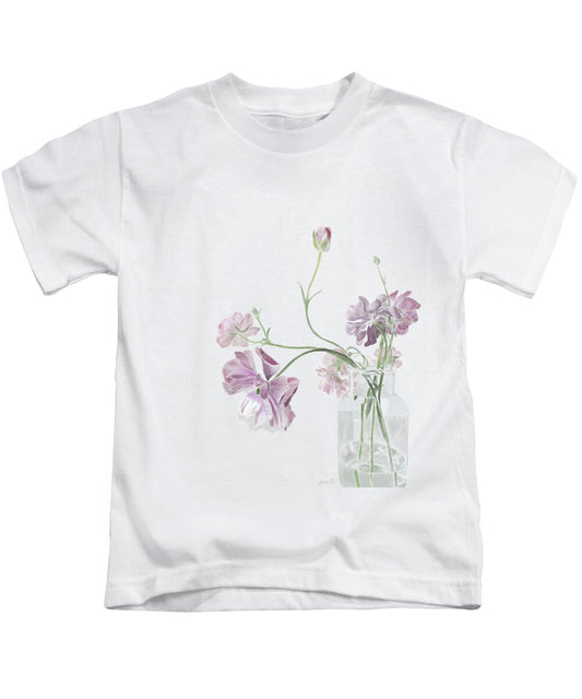 Purple Sweet Peas - Kids T-Shirt