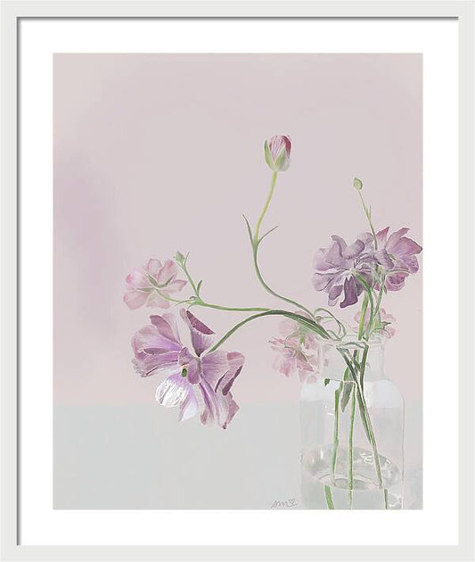 Purple Sweet Peas - Framed Print