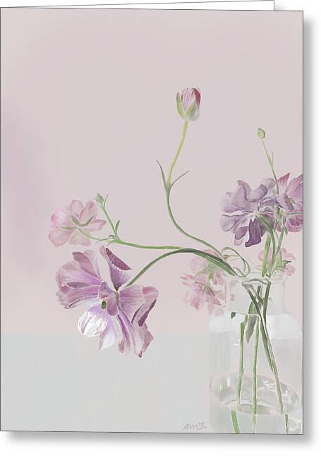 Purple Sweet Peas - Greeting Card