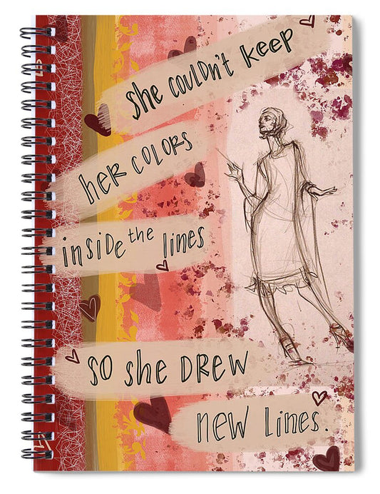 She Drew New Lines - Spiral Notebook