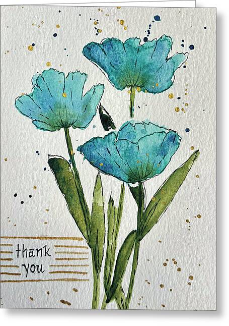 Turquoise Thank You - Greeting Card